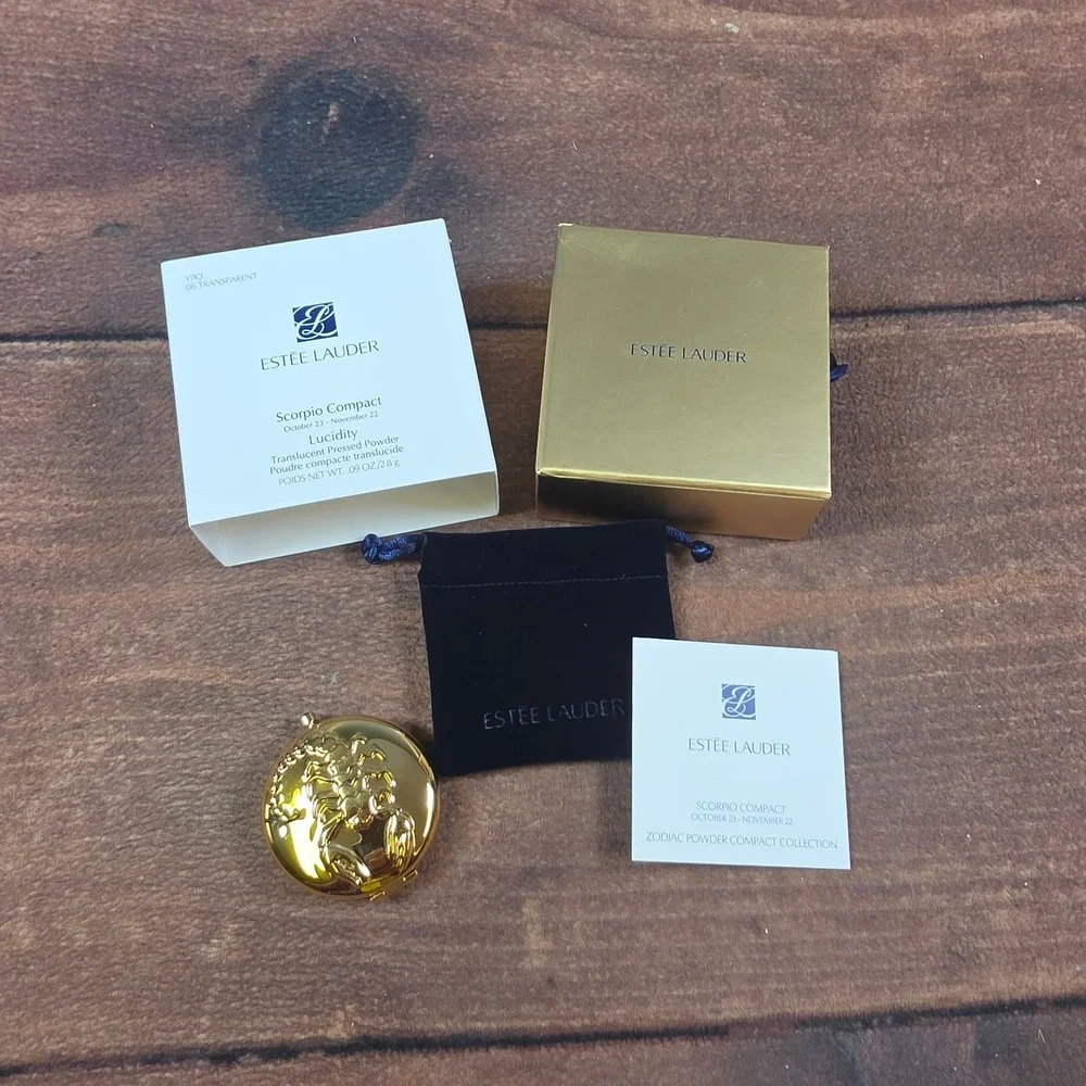 Estee Lauder Scorpio Zodiac Compact Women OS Gold Excellent Lucidity Powder